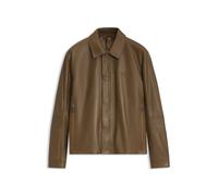 BOSS Porsche x BOSS veste en cuir avec fermoir magnétique dissimulé - Style LH_PS Icons70 ST, 50569177 Marron XL
