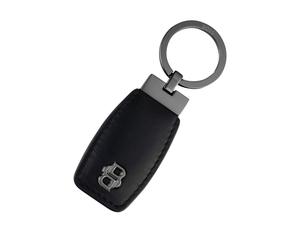 BOSS Porte-clés en cuir avec monogramme Double B argenté - Style Key ring Double B Black & Gun, 58451229 Noir pcs.