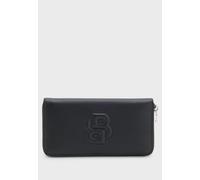Hugo Boss Portefeuille zippé Anett Ziparound grainé monogramme Double B Noir Taille Unique
