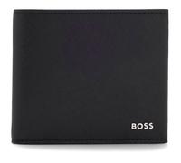 Hugo Boss Portefeuille Northon structuré à deux volets, logo en métal, 4cc Coin – Noir