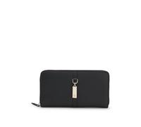 BOSS Portefeuille zippé en cuir grainé avec breloque Double B - Style Ameline Ziparound, 50573374 Noir pcs.