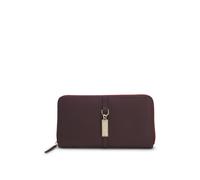 BOSS Portefeuille zippé en cuir grainé avec breloque Double B - Style Ameline Ziparound, 50573374 Rouge sombre pcs.