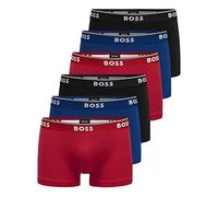 BOSS Power 962 - Lot de 6 culottes boxer en coton stretch pour homme - Couleur : multicolore - Taille M - Noir, bleu, rouge