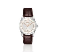 BOSS Principle Prestige montre à cadran blanc argenté texturé - Style PRINCIPLE, 58858230 Marron foncé pcs.