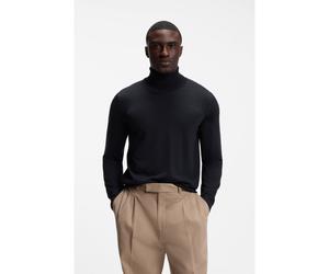 BOSS Pull à col roulé en laine mérinos extra fine - Style H-Musso, 50565517 Bleu foncé M