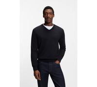 BOSS Pull à col V en coton - Style Upacello-L, 50556524 Bleu foncé XL