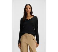 BOSS Pull à col V et surpiqûres ajourées - Style C_Fiaffella, 50543956 Noir S