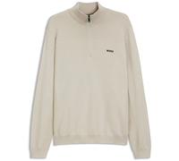 BOSS Pull en laine vierge mélangée à encolure zippée et logo - Style KN_Momentum-X QZ, 50547898 Beige clair S