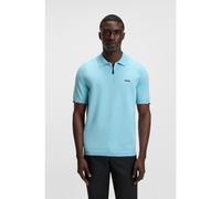 BOSS Pull à encolure polo zippée en coton - Style K_Ever-X PS, 50541961 bleu clair M