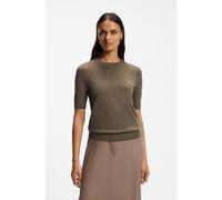 BOSS Pull à manches courtes en laine mérinos - Style Farbella, 50544996 Marron XS