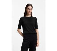 BOSS Pull à manches courtes en laine mérinos - Style Farbella, 50544996 Noir XS