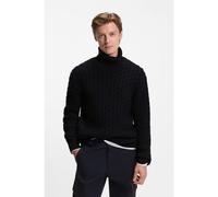 BOSS Pull BECKHAM x BOSS en maille torsadée de laine et de cachemire - Style Herrero_DB, 50554338 Bleu foncé M