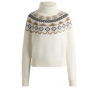 BOSS Pull d’équitation à col roulé et motif en maille - Style ANUK KNITWEAR JUMPER, B6W1009 Blanc L