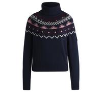 BOSS Pull d’équitation à col roulé et motif en maille - Style ANUK KNITWEAR JUMPER, B6W1009 Bleu foncé M