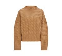 BOSS Pull d’équitation court en laine et cachemire - Style CLAIRE LUX. KNIT JUMPER, B4W1001 Marron XL