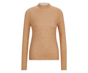 BOSS Pull d’équitation en douce maille bicolore - Style MAY SOFTKNIT TURTLENECK, B4W1002 Beige XL