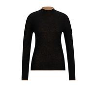BOSS Pull d’équitation en douce maille bicolore - Style MAY SOFTKNIT TURTLENECK, B4W1002 Noir M