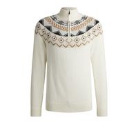 BOSS Pull d’équitation style camionneur à motif en maille - Style TROYER KNITWEAR NORWAY, B6M1004 Blanc L