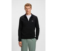 BOSS Pull en coton à encolure zippée avec logo contrastant - Style KN_Ever-X PL, 50551688 Noir XL