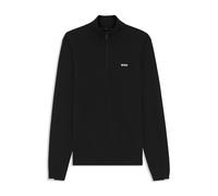 BOSS Pull en coton avec fermeture éclair courte - Style KN_Ever-X QZ, 50556146 Noir XXXL