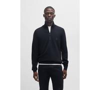 BOSS Hommes Kanobix S Pull en Coton et Cachemire avec Encolure zippée et Patch logoté