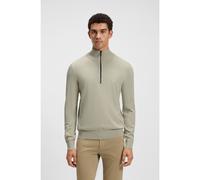 BOSS Pull en coton et cachemire avec encolure zippée et patch logoté - Style Kanobix_S, 50527585 Naturel XXL