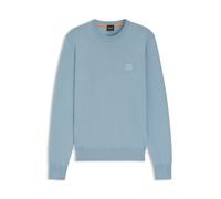 BOSS Pull en coton et cachemire avec étiquette logotée - Style Kanovano_S, 50527583 bleu clair L
