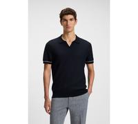 BOSS Pull en coton mélangé à col Johnny - Style H-Jianluca, 50537654 Bleu foncé L