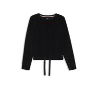 BOSS Pull en coton mélangé avec cordon monogrammé à la base - Style Velour_Sweatshirt, 50550724 Noir XS