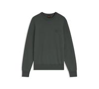 BOSS Pull en coton mélangé avec écusson logo - Style Kanovano_S, 50527583 Vert sombre L