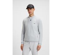 BOSS Pull en coton mélangé avec fermeture éclair courte et body-mapping - Style K_Momentum-Lite MN, 50541945 Gris chiné S