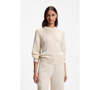 BOSS Pull en coton mélangé avec structure en maille - Style Fibiscus, 50561362 Beige clair XS