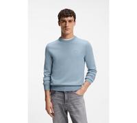 BOSS Pull en coton mélangé et cachemire avec patch logo - Style Kanovano_S, 50527583 bleu clair S