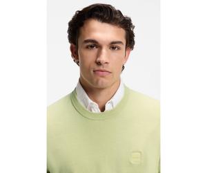 BOSS Pull en coton mélangé et cachemire avec patch logo - Style Kanovano_S, 50527583 Chaux L