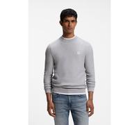 BOSS Pull en coton piqué avec écusson à logo - Style Anion_S, 50527584 Gris chiné XL
