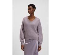 BOSS Pull en fil italien à col V - Style C_Fondyssa, 50550464 Violet clair S