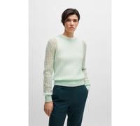 BOSS Pull en fine maille de laine texturée à la structure torsadée - Style Familiana, 50521184 Turquoise L