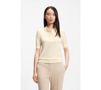 BOSS Pull en laine mérinos à col polo et à manches courtes - Style Fidenka, 50545015 Jaune clair XS