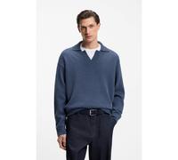 BOSS Pull en laine vierge à col Johnny - Style C-Ucari, 50555110 Bleu foncé L