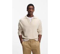 BOSS Pull en laine vierge à col Johnny - Style C-Ucari, 50555110 Naturel L