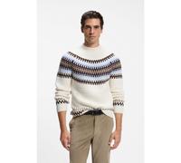BOSS Pull en laine vierge à motif Fair Isle - Style C-Fiotto, 50570654 Naturel XXL