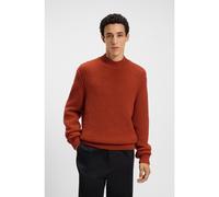 BOSS Pull en laine vierge avec maille structurée - Style C-Heletto, 50550008 Orange foncé XXL