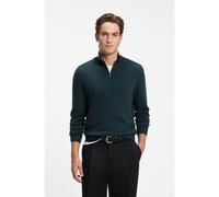 BOSS Pull en laine vierge et cachemire à encolure zippée - Style H-Hemarlo, 50571612 Vert sombre XXXL