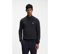 BOSS Pull en laine vierge mélangée à encolure zippée et logo - Style KN_Momentum-X QZ, 50547898 Bleu foncé S