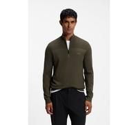 BOSS Pull en laine vierge mélangée à encolure zippée et logo - Style KN_Momentum-X QZ, 50547898 Olive XXL