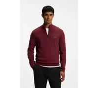 BOSS Pull en laine vierge mélangée à encolure zippée et logo - Style KN_Momentum-X QZ, 50547898 Rouge sombre XXXL