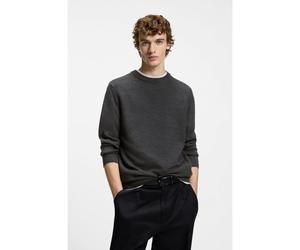 BOSS Pull en laine vierge mélangée aux différentes structures - Style H-Hincluso_IN, 50564601 Gris sombre XXL