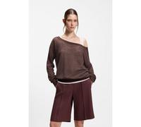 BOSS Pull en lin et coton avec sous-couche - Style Fulipanox, 50562972 Marron foncé XS