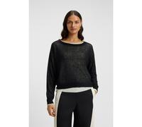 BOSS Pull en maille à effet superposé - Style Femok, 50542875 Blanc / Noir S