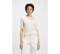 BOSS Pull en maille à manches courtes et surpiqûres ajourées - Style C_Fiaffusa, 50543936 Blanc L